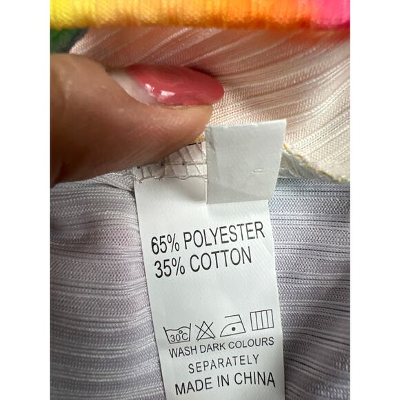 Women's XL Rainbow Tie Dye Sexy Halter Backless Deep V Neck Bodycon Rompers - Picture 8 of 10